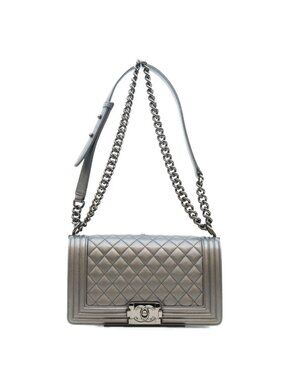 Chanel Black Caviar So Boy 25 Medium Bag